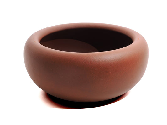Angled top view of Yixing Zisha tea bowl with open interior