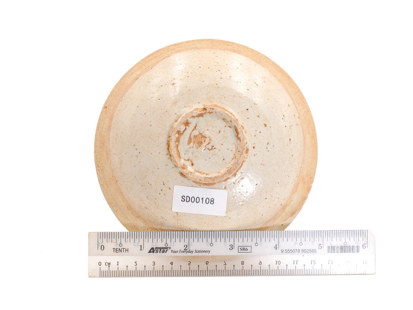 Song Dynasty teaboat SD00108 shown beside a ruler for scale