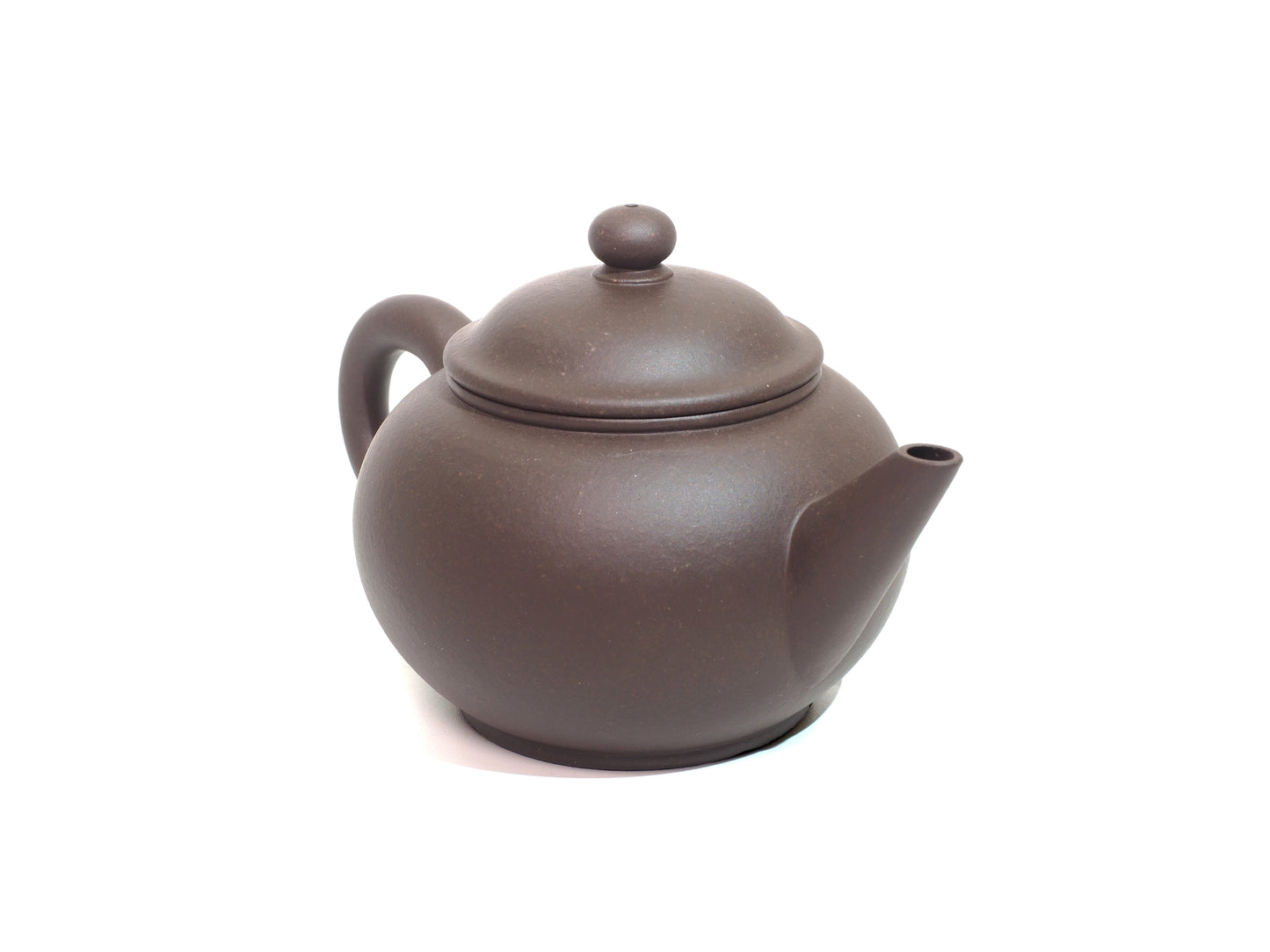 220ml Shui Ping Yixing Teapot angled right view – highlighting spout and clay texture