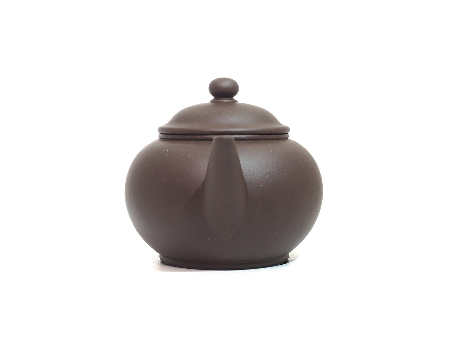 Front view of 220ml Shui Ping Yixing Teapot with pointed spout and classic rounded body