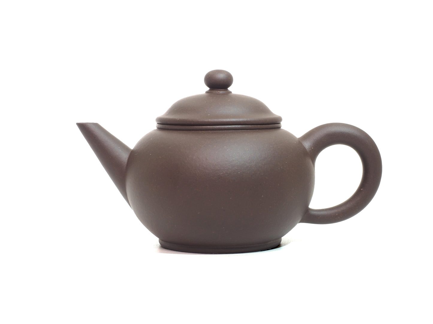 16 Cup Shui Ping Yixing Teapot 220ml – side view showcasing spout and handle, made with bronze grade Zisha clay