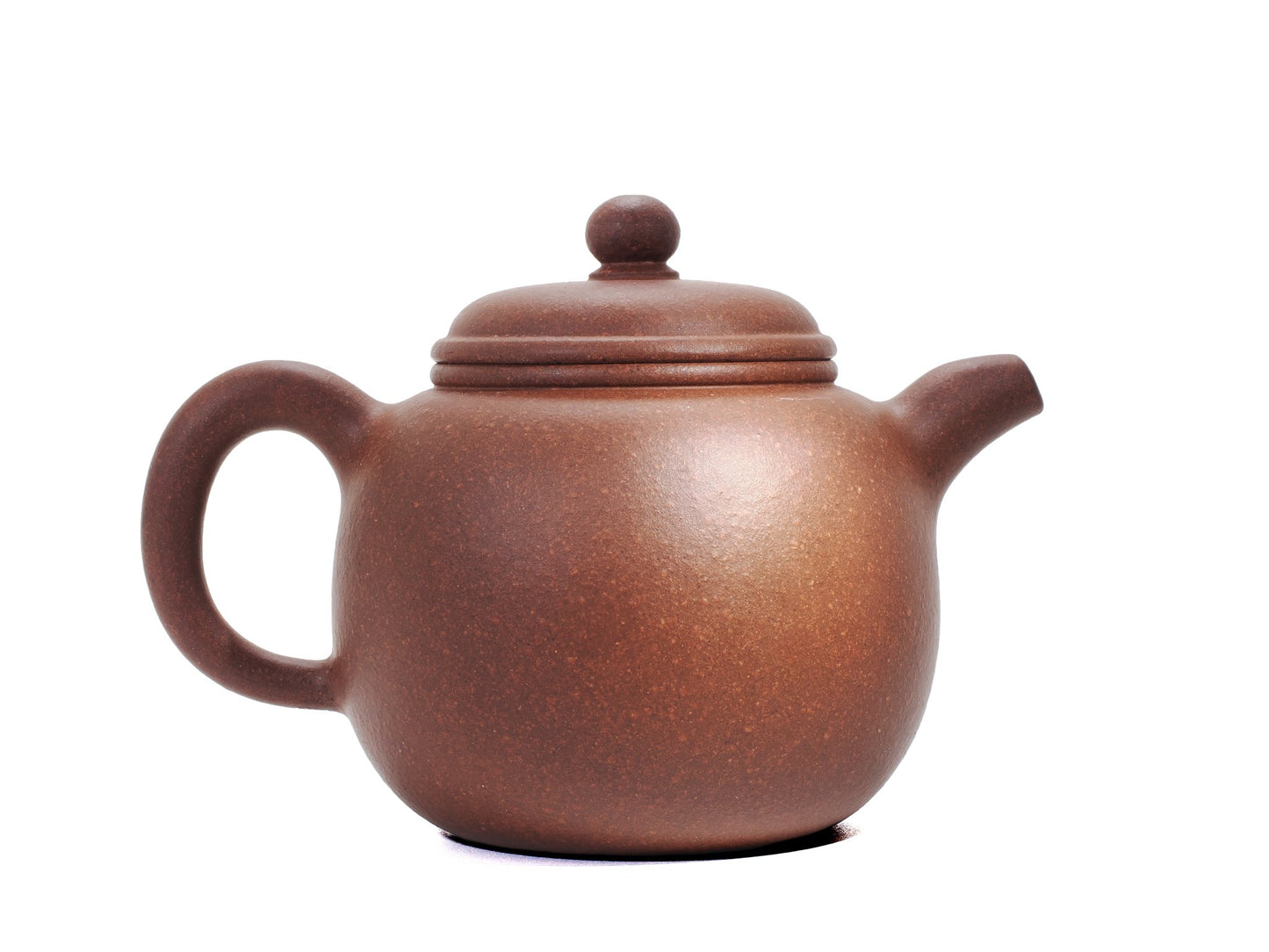 Right side profile of Cha Zhi Ji 匏尊壶 Yixing teapot, 225ml, silver grade Zisha clay