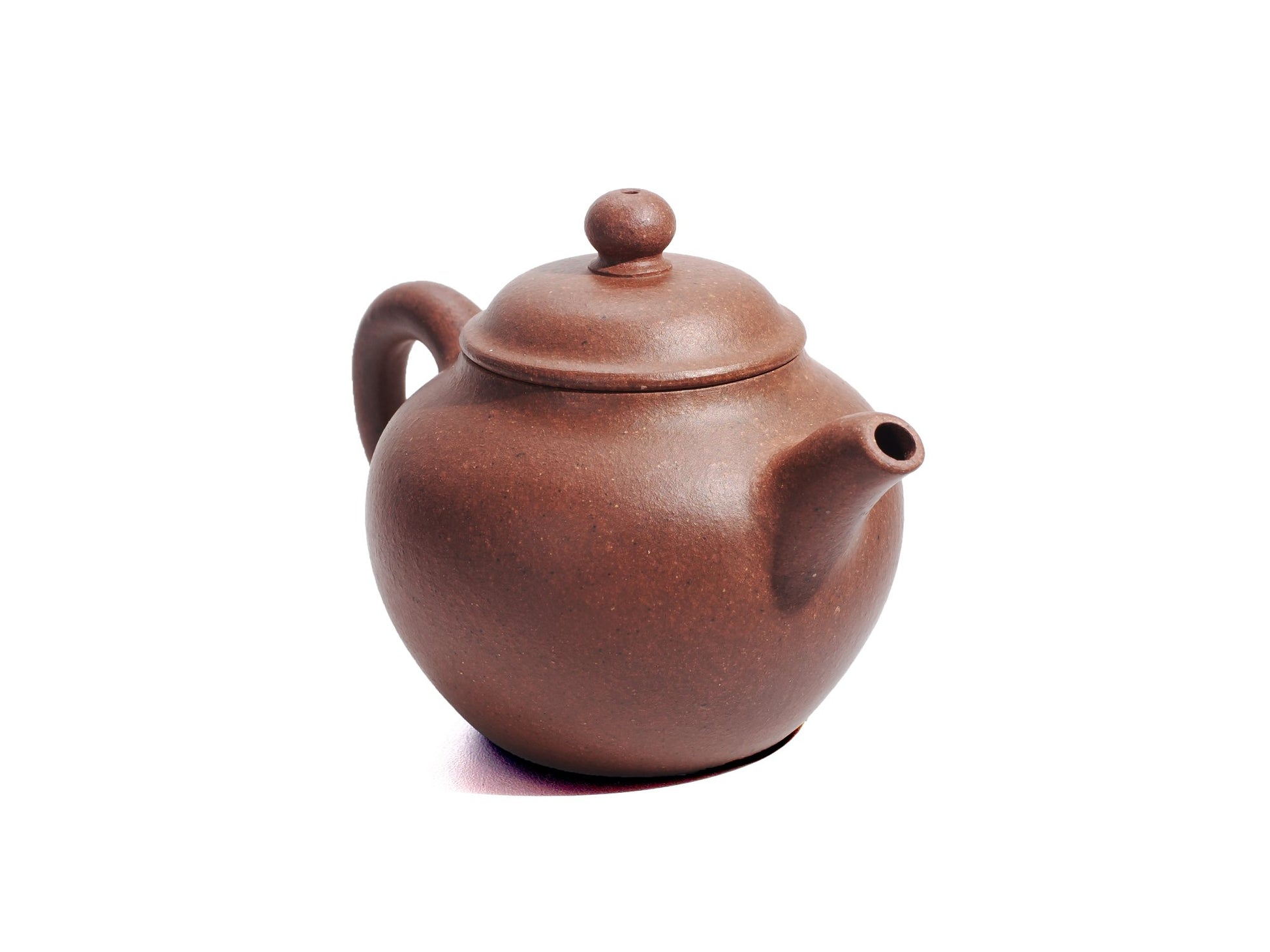 Angled right view of handmade 秋水壶 Yixing teapot, 45ml, diamond grade Zisha clay