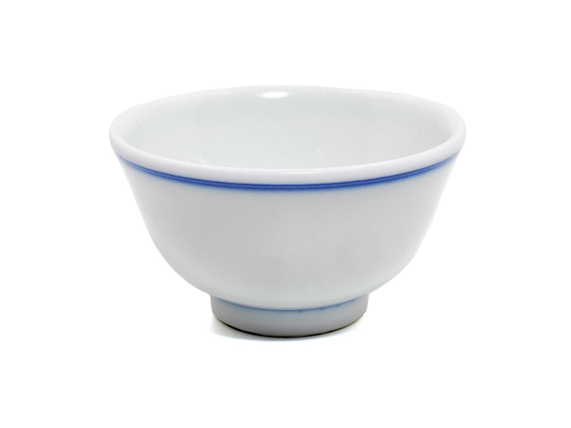 Three-quarter view of modern Jingdezhen blue line tasting cup