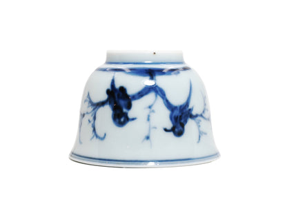 Upside down view of Jingdezhen hand-painted teacup