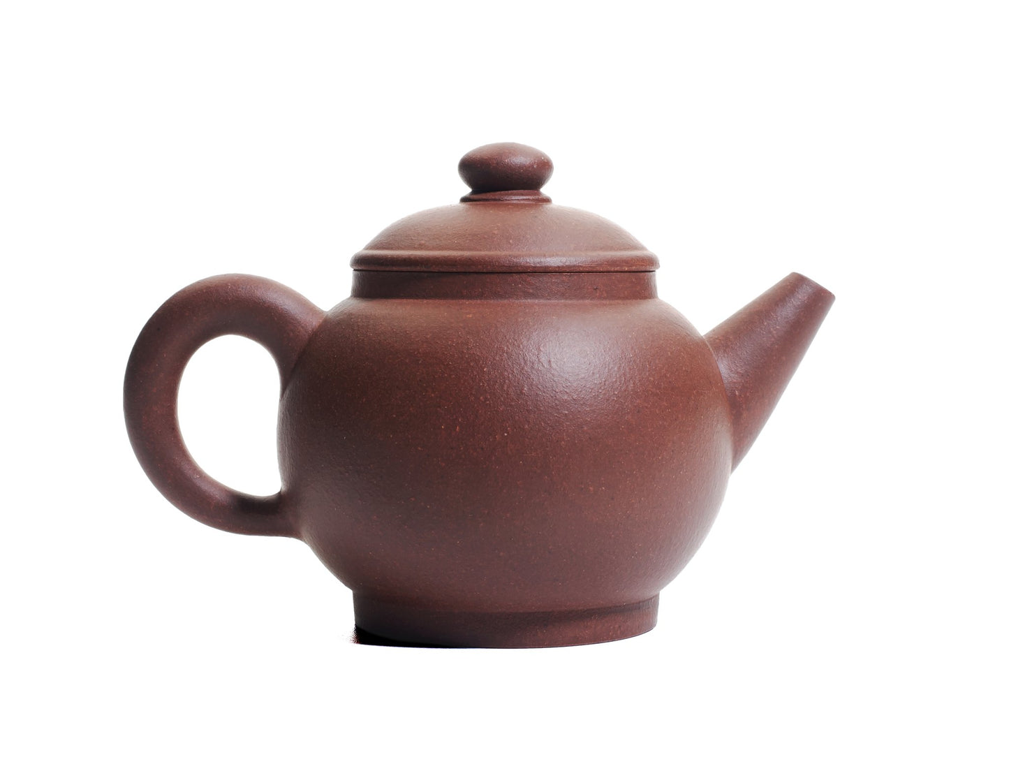 Opposite side of the Ju Lun Zhu teapot showing the smooth 120 ml round body and spout angled upward.