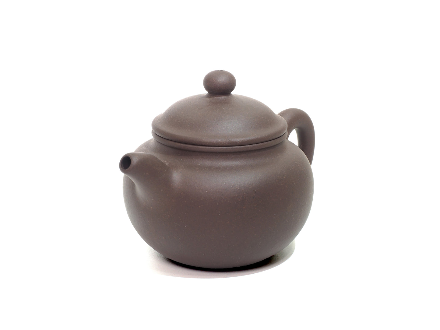 Angled front-left perspective of Lian Zi Yixing Teapot – smooth rounded profile