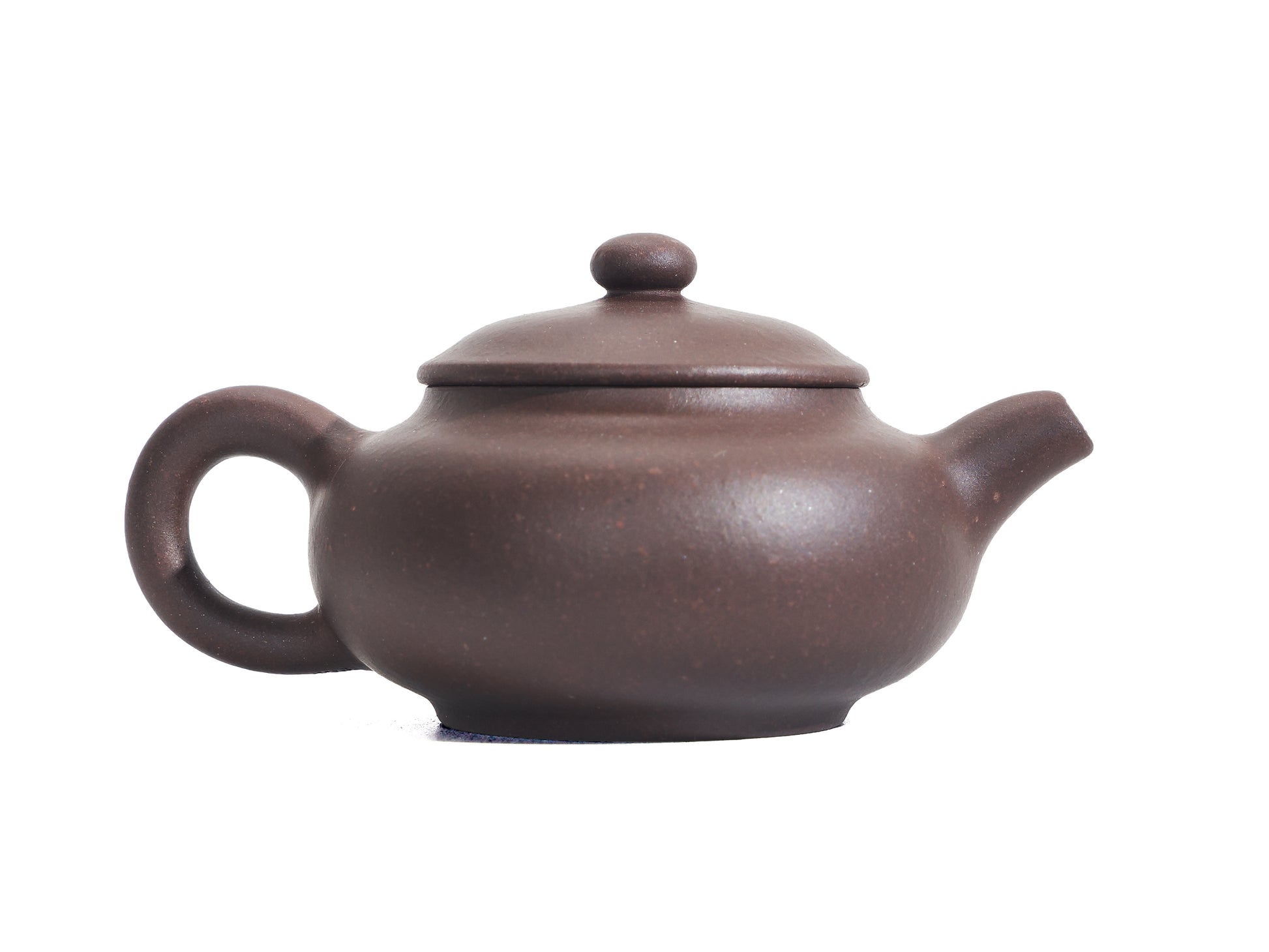 Front view of Pan Hu Yixing Teapot 50ml made from Bronze Grade purple clay