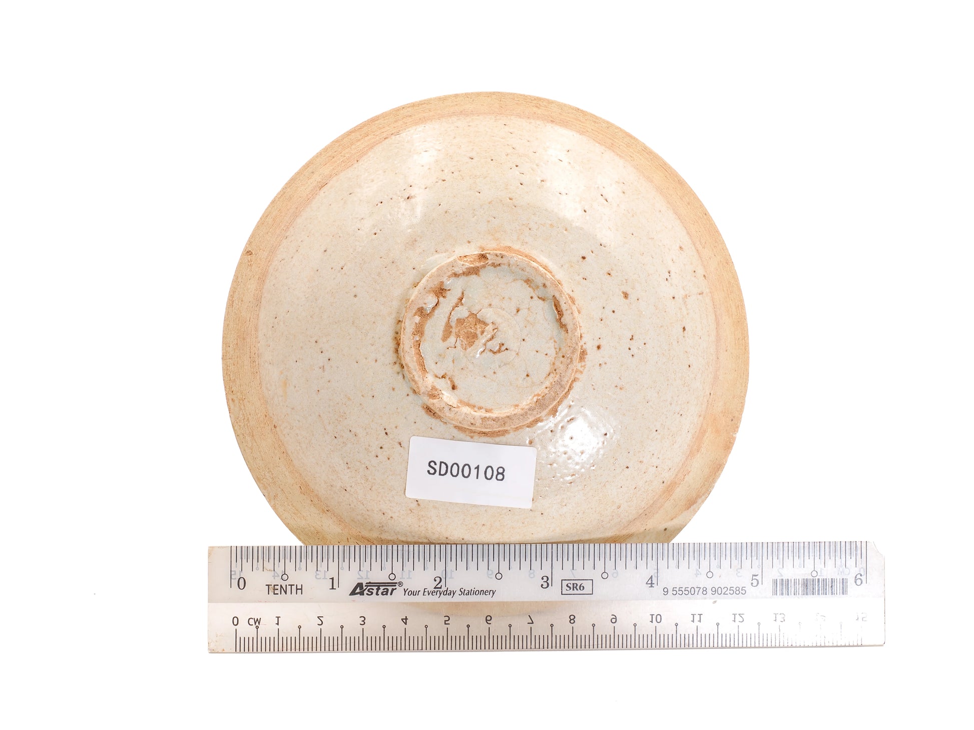 Song Dynasty teaboat SD00108 shown beside a ruler for scale