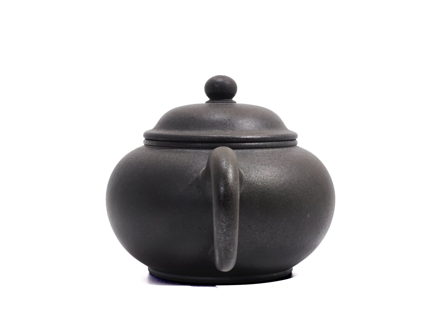 Back view of Wood Fired “22 Cups” Shui Ping Yixing Teapot – Bronze Grade Purple Clay