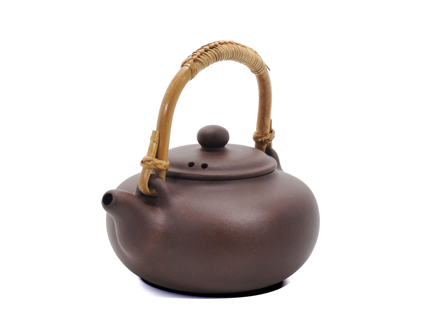 Angled top view of kettle showing spout and handle