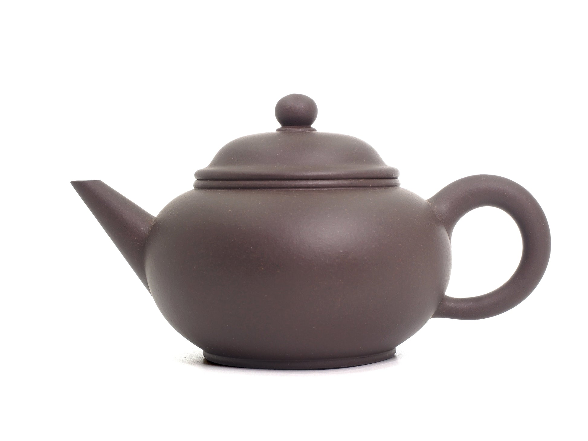 22 Cup Shui Ping Yixing Teapot – left-side view, 330ml bronze grade Zisha