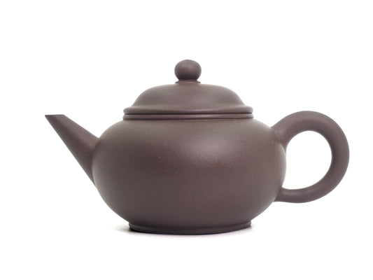 22 Cup Shui Ping Yixing Teapot – left-side view, 330ml bronze grade Zisha